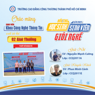 Chúc Mừng Sinh Viên Khoa CNTT Đạt Giải Trong Hội Thi “HSSV Giỏi Nghề Năm 2023”